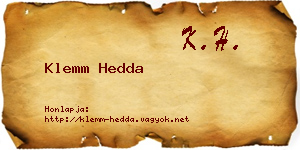 Klemm Hedda névjegykártya